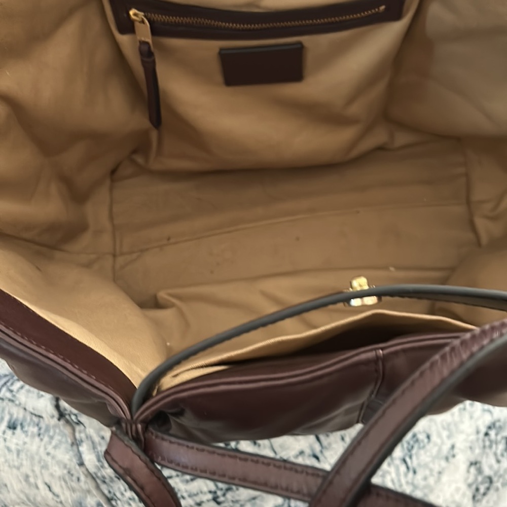 AllSaints Quilted Leather Tote in Deep Brown - Picture 2 of 7